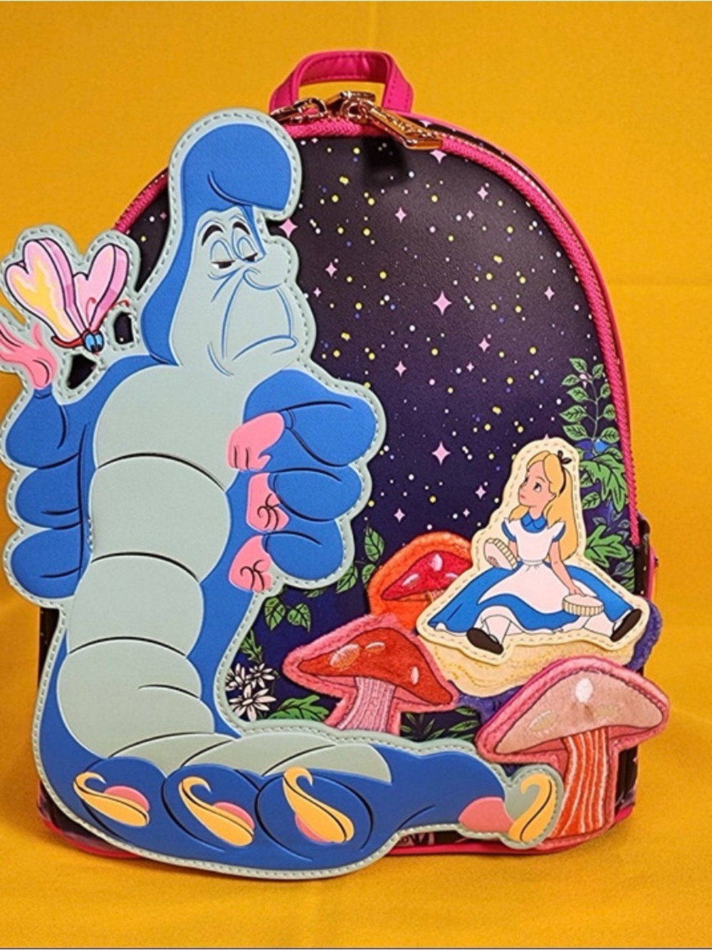 Loungefly Disney Alice in Wonderland Caterpillar & Alice Mushroom Mini Backpack